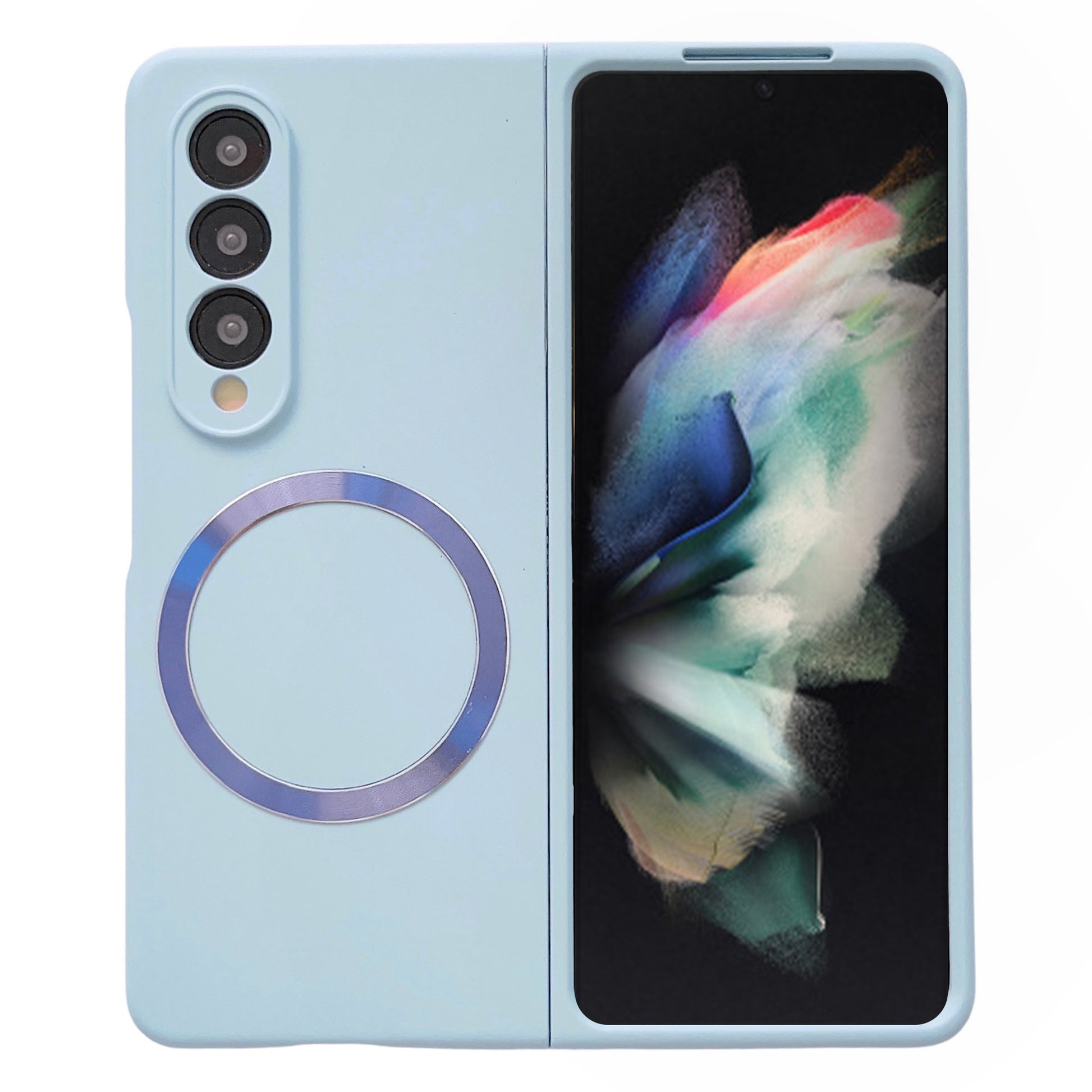For Samsung Galaxy Z Fold3 5G Shockproof Phone Cover, Magnetic Skin-touch Feeling Hard PC Case Compatible with MagSafe