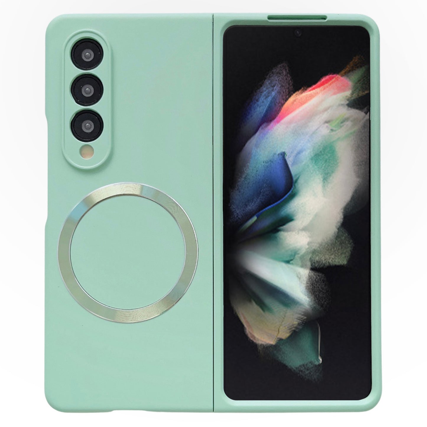 For Samsung Galaxy Z Fold3 5G Shockproof Phone Cover, Magnetic Skin-touch Feeling Hard PC Case Compatible with MagSafe