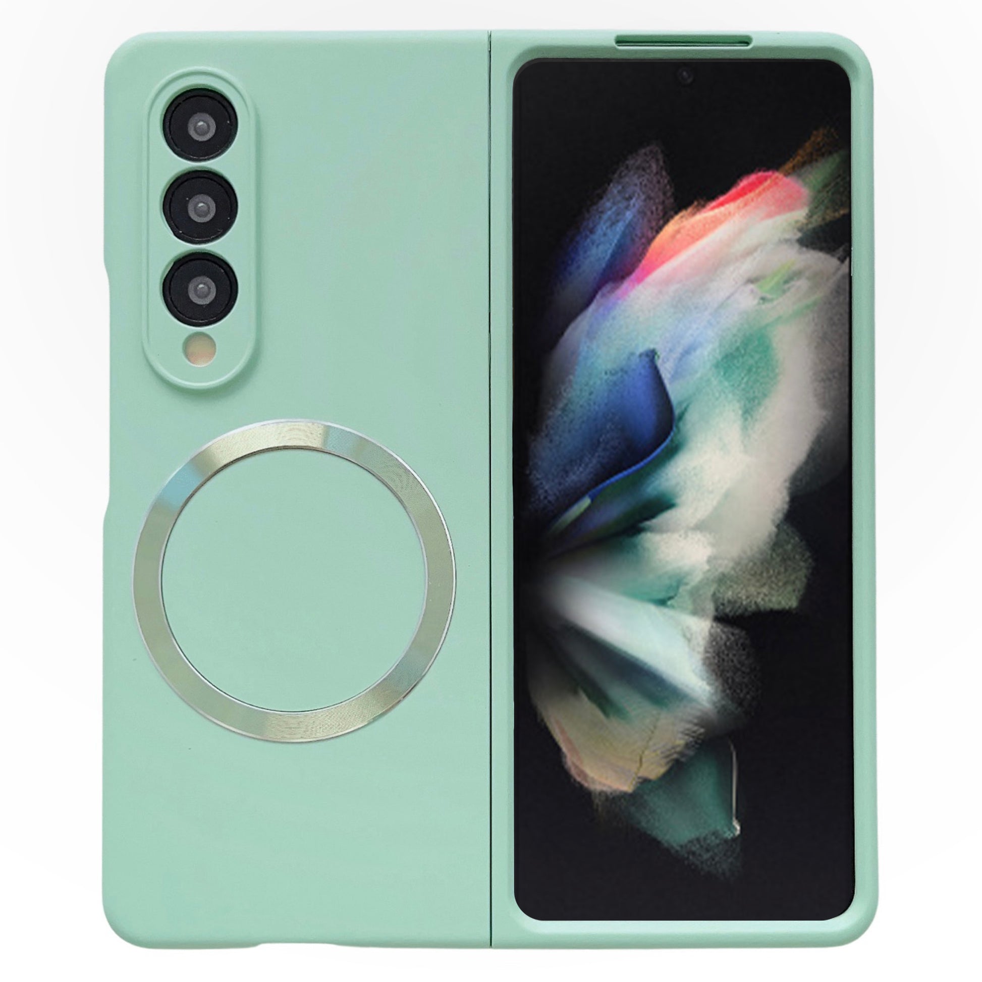 For Samsung Galaxy Z Fold3 5G Shockproof Phone Cover, Magnetic Skin-touch Feeling Hard PC Case Compatible with MagSafe