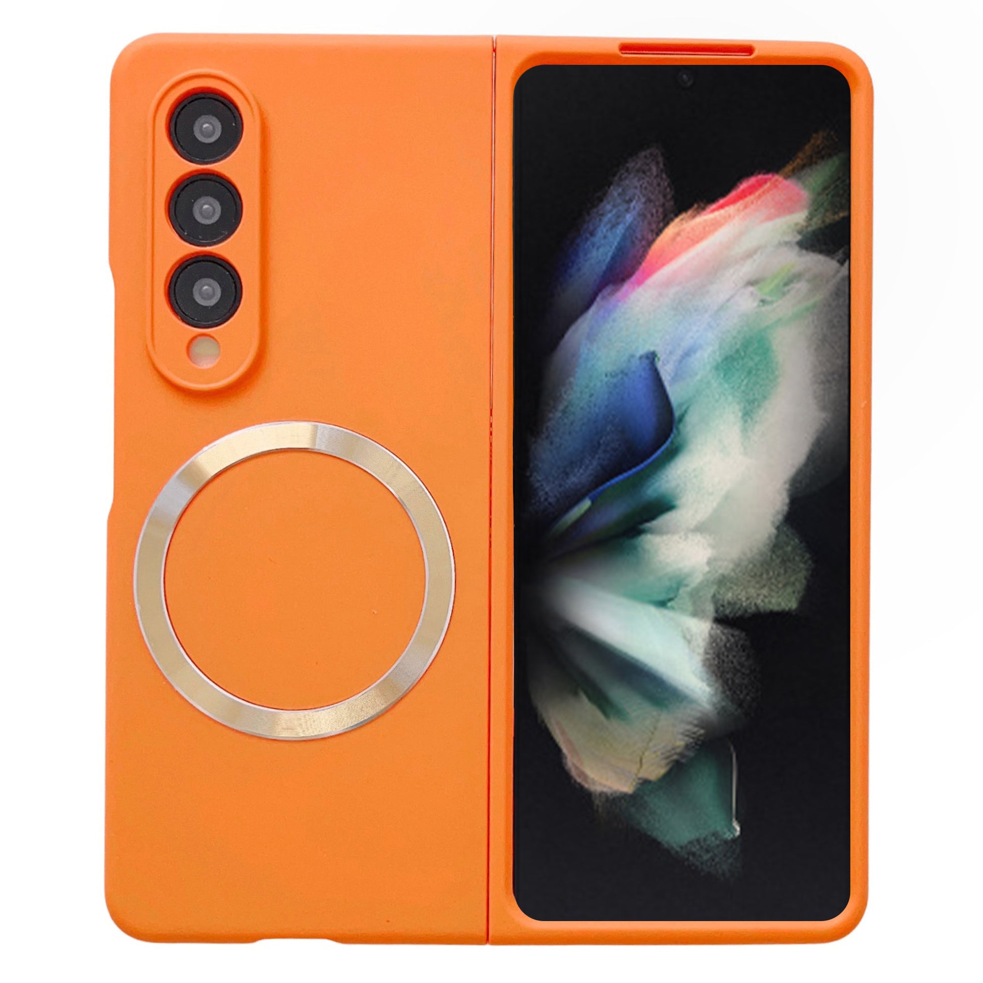 For Samsung Galaxy Z Fold3 5G Shockproof Phone Cover, Magnetic Skin-touch Feeling Hard PC Case Compatible with MagSafe