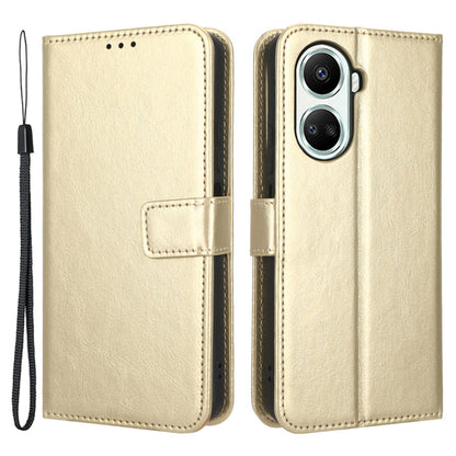 For Huawei nova 10 SE 4G Crazy Horse Texture PU Leather Full Protection Phone Case Magnetic Clasp Wallet Stand Phone Cover with Strap