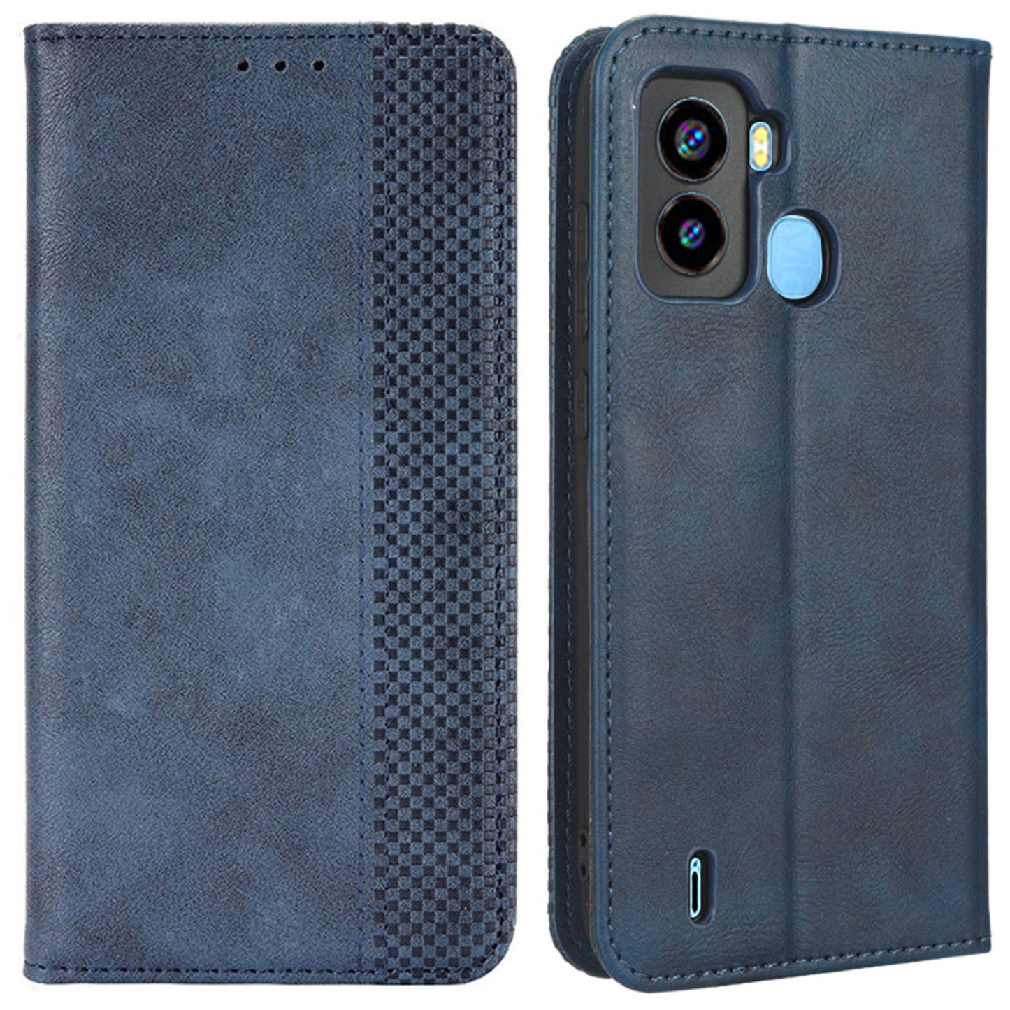 Retro Texture Phone Cover For Tecno Pop 6 4G / BE7, Imprinted Pattern Flip Leather Wallet Case Stand Magnetic Auto Closing Phone Cover