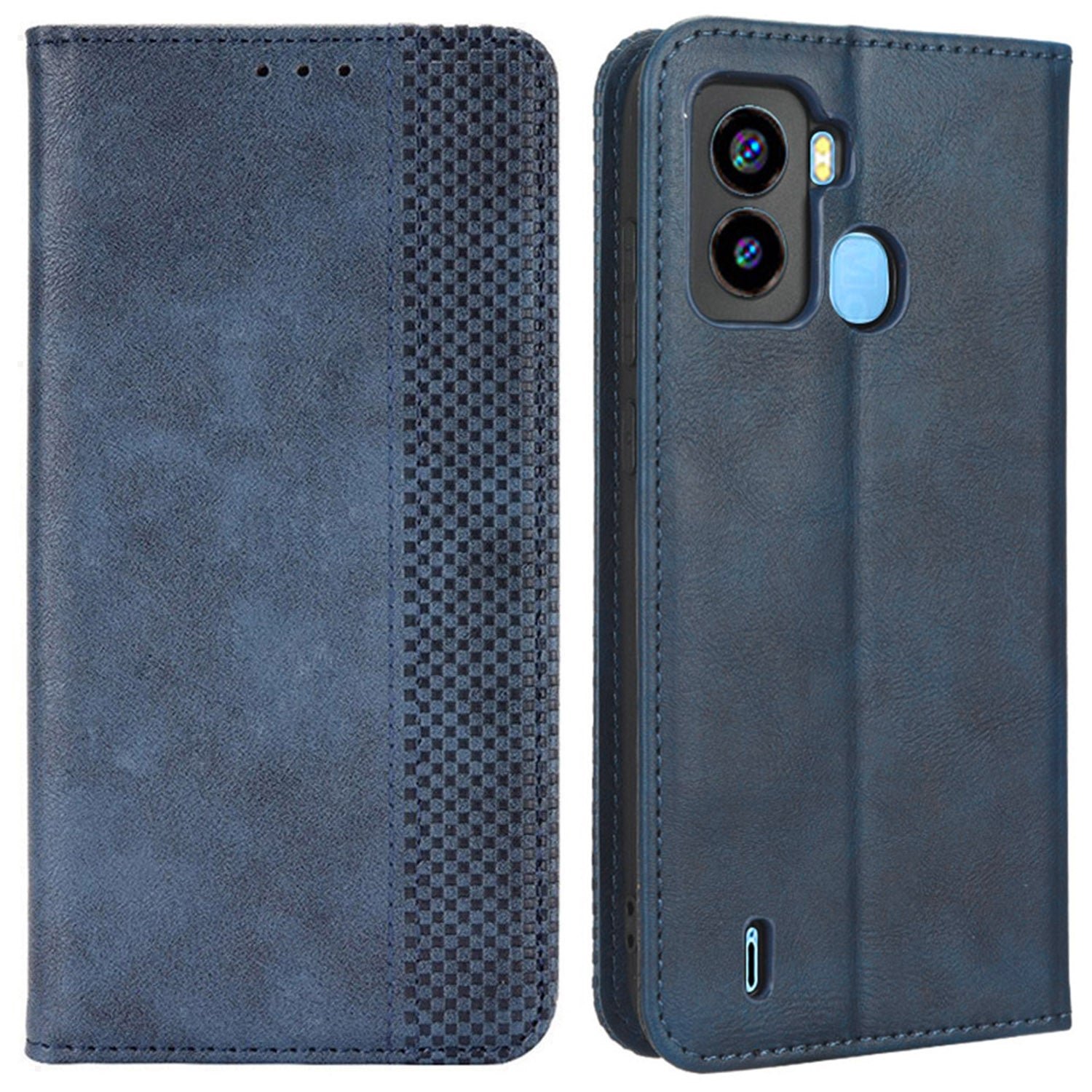 Retro Texture Phone Cover For Tecno Pop 6 4G / BE7, Imprinted Pattern Flip Leather Wallet Case Stand Magnetic Auto Closing Phone Cover