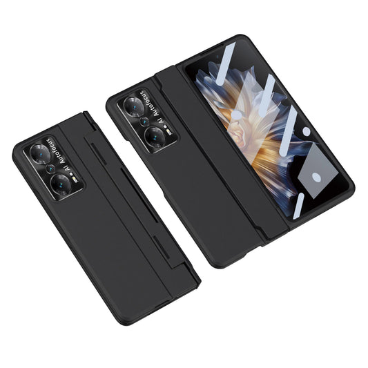 For Honor Magic Vs 5G / Vs Ultimate 5G Hinge Protection PC Phone Case All-Inclusive Anti-Drop Cover with Tempered Glass Screen Film
