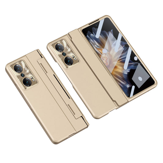 For Honor Magic Vs 5G / Vs Ultimate 5G Hinge Protection PC Phone Case All-Inclusive Anti-Drop Cover with Tempered Glass Screen Film
