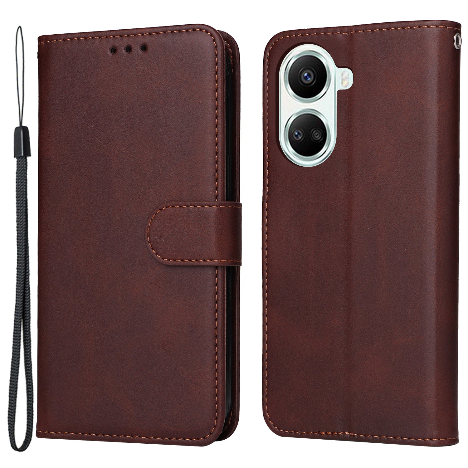For Huawei nova 10 SE 4G Shockproof PU Leather Stand Case Calf Texture Folio Flip Phone Wallet Cover