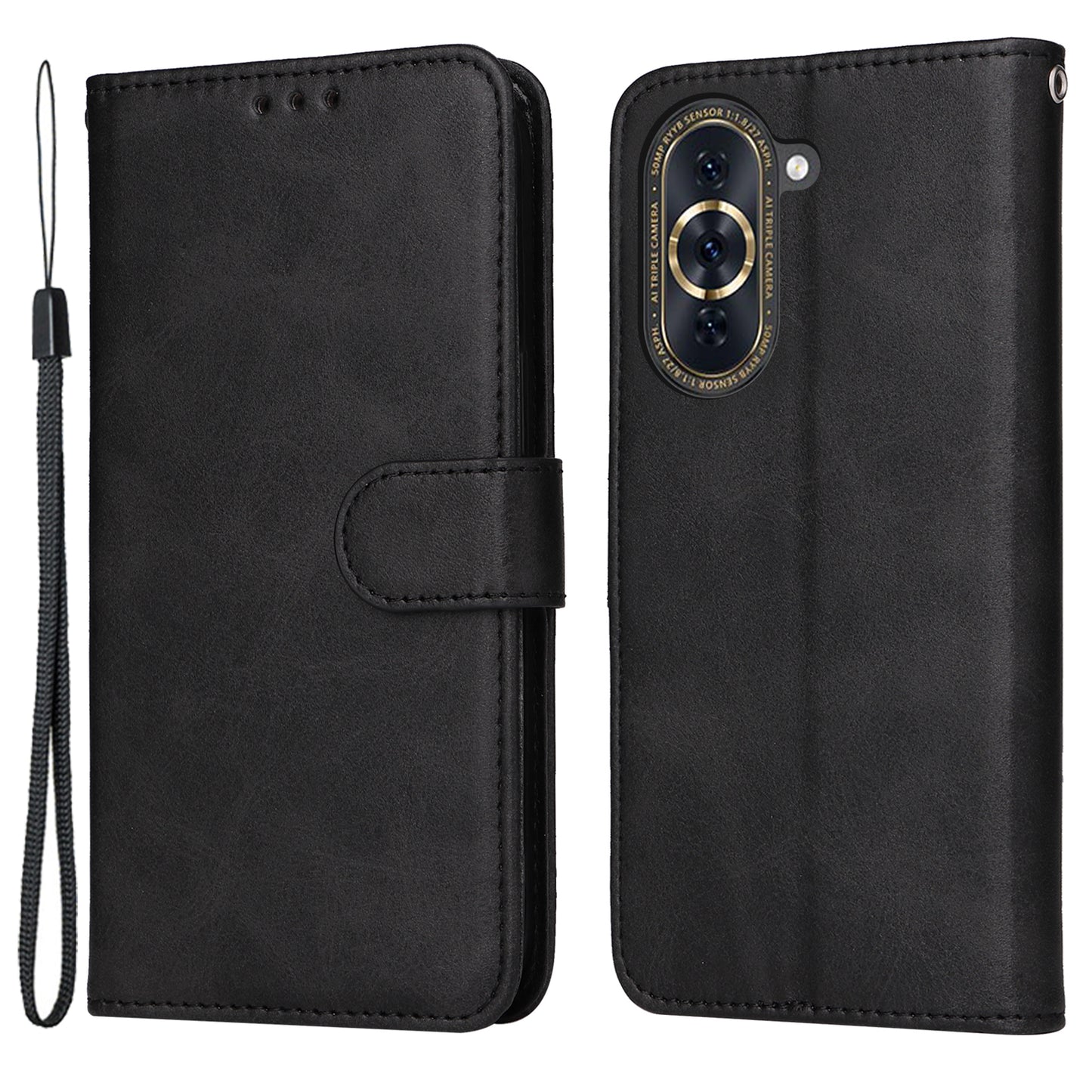 For Huawei nova 10 Pro 4G Calf Texture PU Leather Cell Phone Case Stand Wallet Magnetic Clasp Cover Protector
