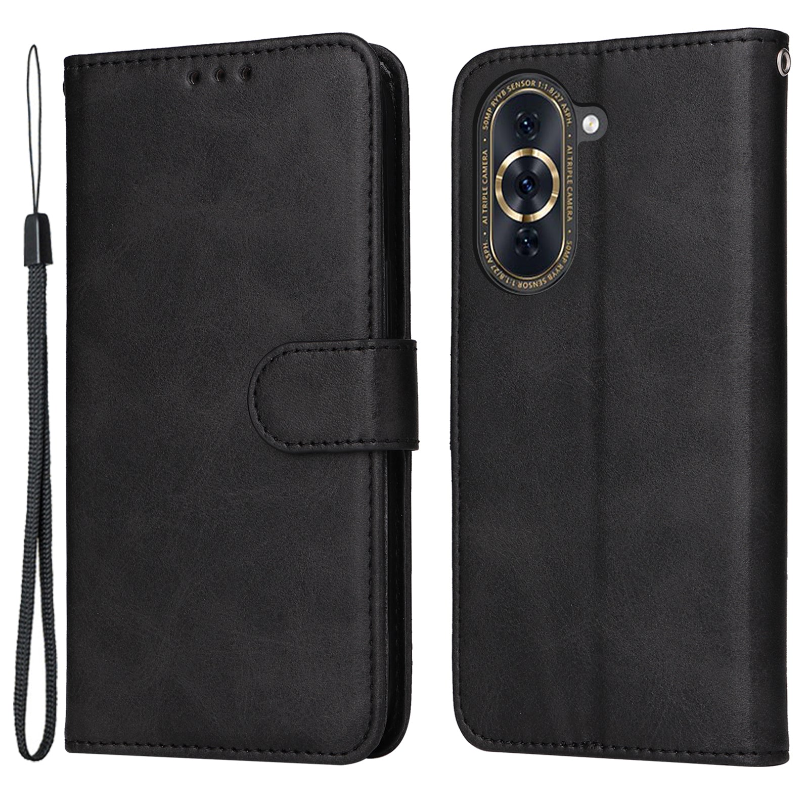 For Huawei nova 10 Pro 4G Calf Texture PU Leather Cell Phone Case Stand Wallet Magnetic Clasp Cover Protector