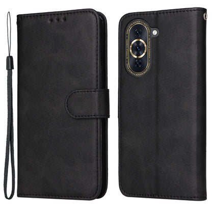 For Huawei nova 10 Pro 4G Calf Texture PU Leather Cell Phone Case Stand Wallet Magnetic Clasp Cover Protector