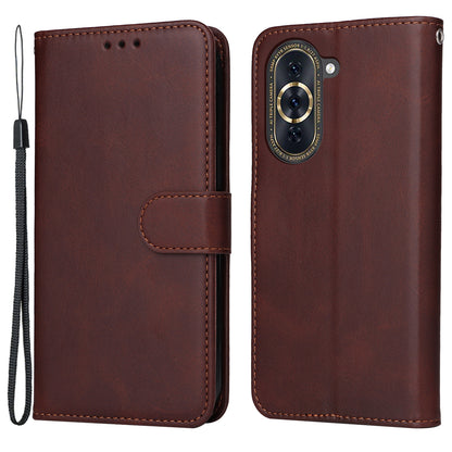 For Huawei nova 10 Pro 4G Calf Texture PU Leather Cell Phone Case Stand Wallet Magnetic Clasp Cover Protector