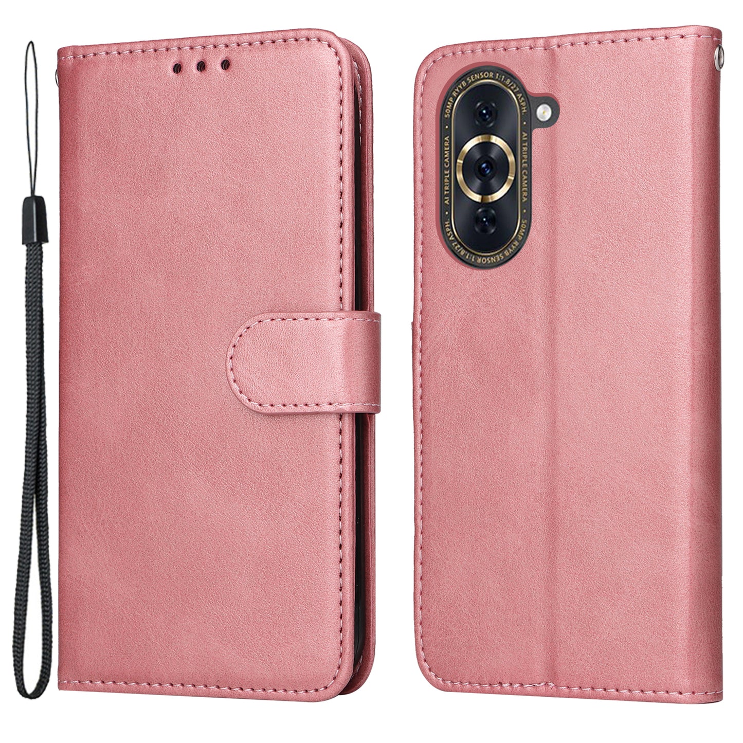 For Huawei nova 10 Pro 4G Calf Texture PU Leather Cell Phone Case Stand Wallet Magnetic Clasp Cover Protector