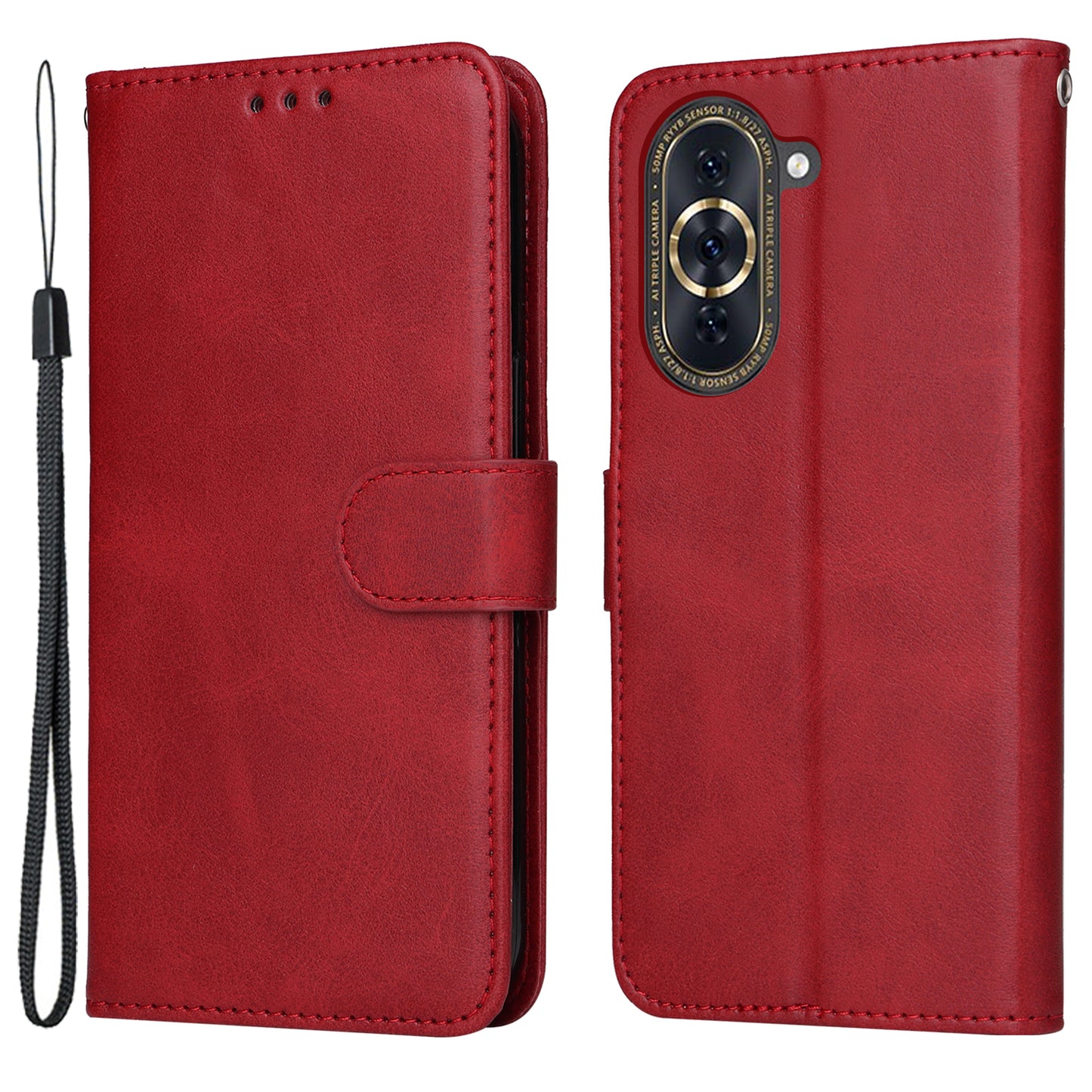For Huawei nova 10 Pro 4G Calf Texture PU Leather Cell Phone Case Stand Wallet Magnetic Clasp Cover Protector