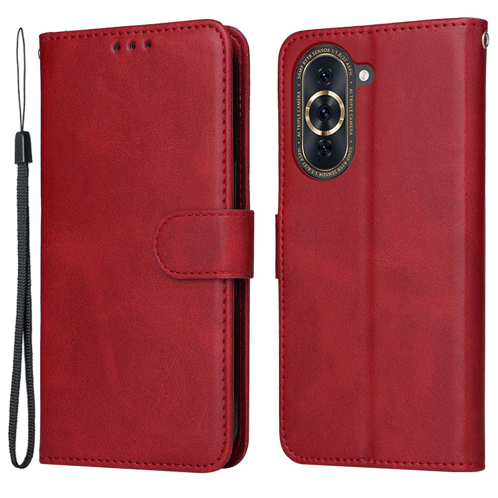 For Huawei nova 10 Pro 4G Calf Texture PU Leather Cell Phone Case Stand Wallet Magnetic Clasp Cover Protector