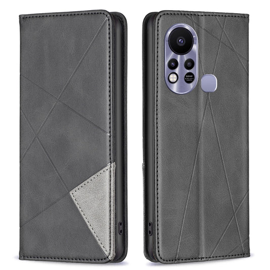 For Infinix Hot 11s / Hot 11T BF Imprinting Pattern Series-1 Geometric Imprinted Leather Phone Case Card Holder Magnetic Closure Anti-drop Cell Phone Cover Stand