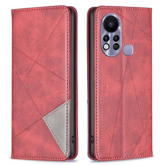For Infinix Hot 11s / Hot 11T BF Imprinting Pattern Series-1 Geometric Imprinted Leather Phone Case Card Holder Magnetic Closure Anti-drop Cell Phone Cover Stand