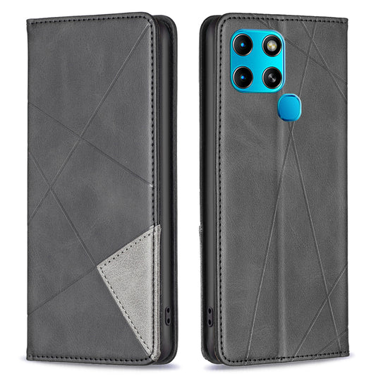 For Infinix Smart 6/X6511B BF Imprinting Pattern Series-1 Flip Leather Phone Case Stand Anti-scratch Magnetic Closure Cover with Card Holder