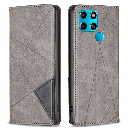 For Infinix Smart 6/X6511B BF Imprinting Pattern Series-1 Flip Leather Phone Case Stand Anti-scratch Magnetic Closure Cover with Card Holder
