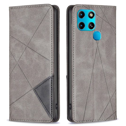 For Infinix Smart 6/X6511B BF Imprinting Pattern Series-1 Flip Leather Phone Case Stand Anti-scratch Magnetic Closure Cover with Card Holder