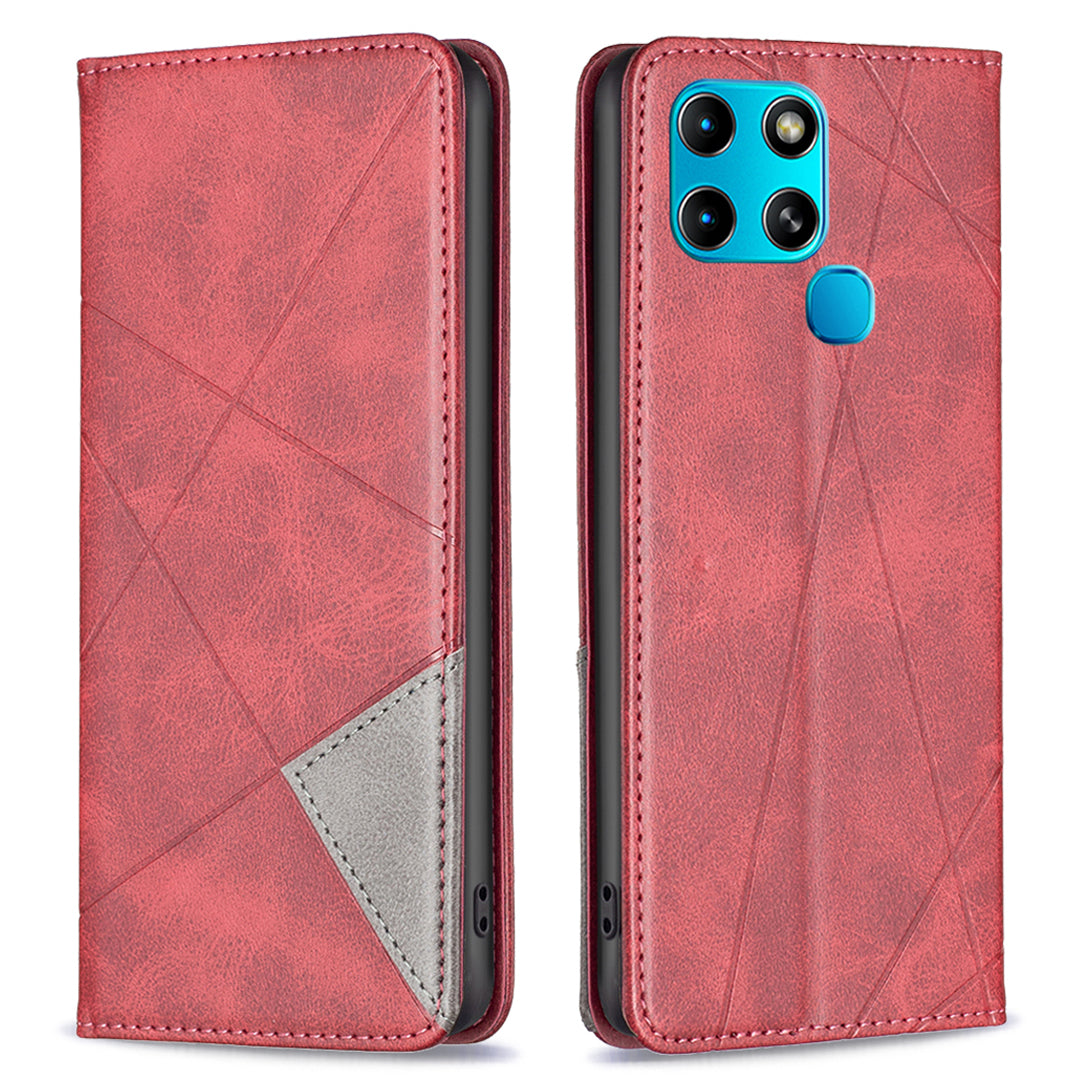 For Infinix Smart 6/X6511B BF Imprinting Pattern Series-1 Flip Leather Phone Case Stand Anti-scratch Magnetic Closure Cover with Card Holder