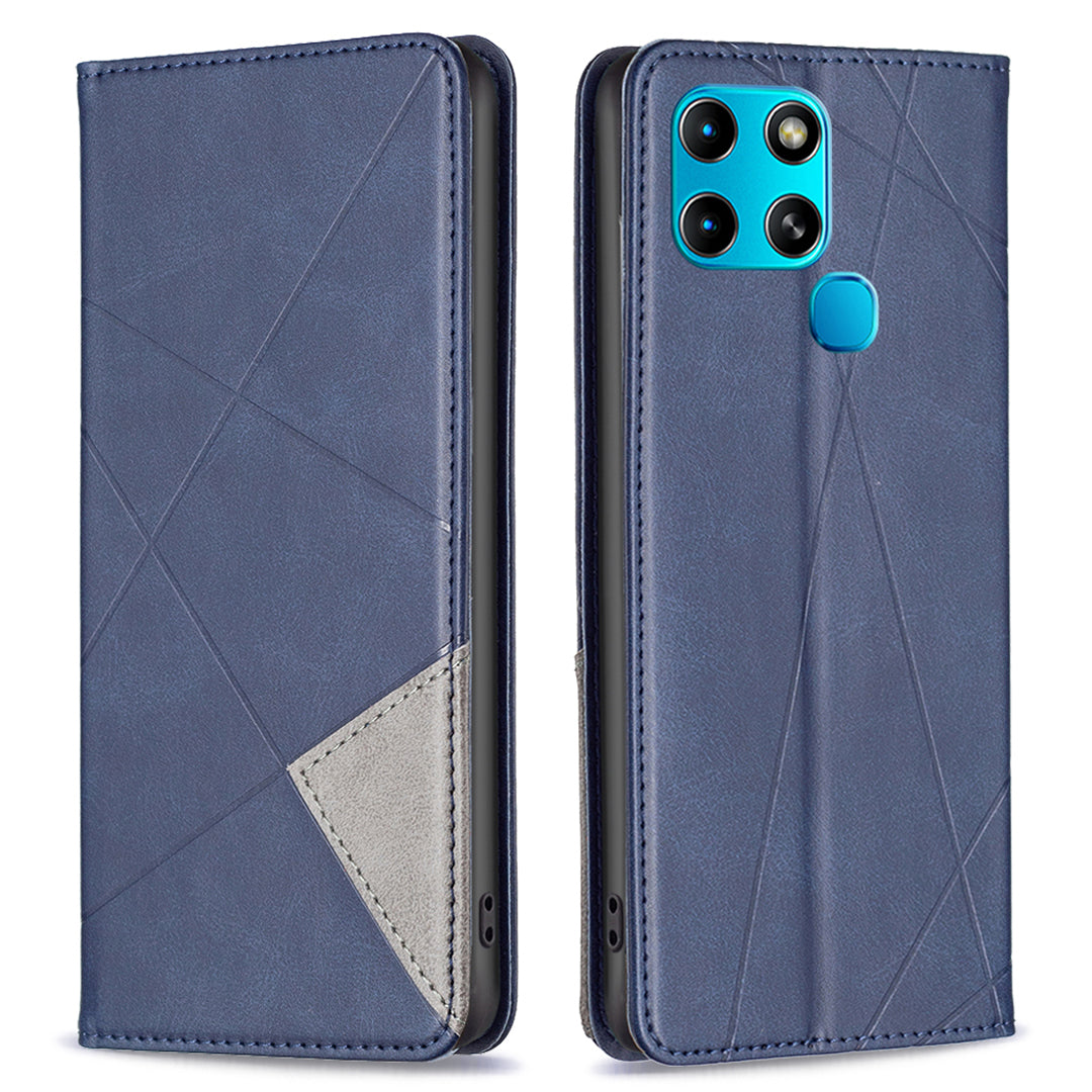 For Infinix Smart 6/X6511B BF Imprinting Pattern Series-1 Flip Leather Phone Case Stand Anti-scratch Magnetic Closure Cover with Card Holder