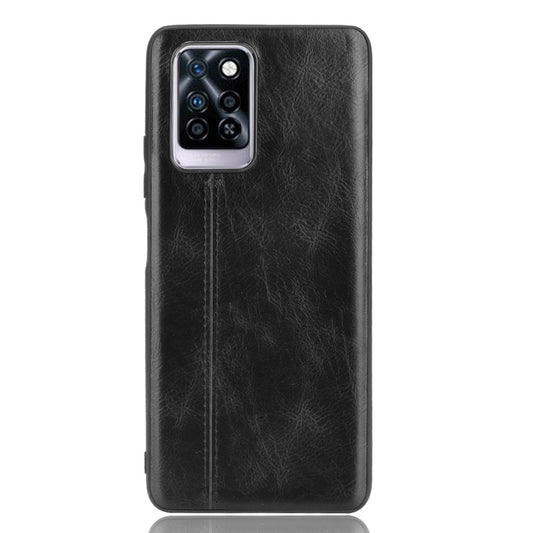 For Infinix Note 10 Pro X695 / Note 10 Pro NFC X695C Cowhide Texture Phone Back Cover PU Anti-scratch Stitching Phone Case