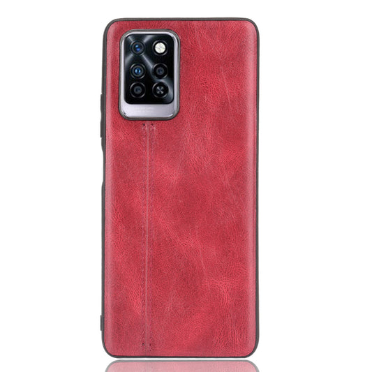 For Infinix Note 10 Pro X695 / Note 10 Pro NFC X695C Cowhide Texture Phone Back Cover PU Anti-scratch Stitching Phone Case
