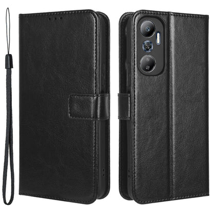 For Infinix Hot 20 4G / X682B Shockproof Crazy Horse Texture PU Leather Phone Case Magnetic Clasp Phone Stand Wallet Cover
