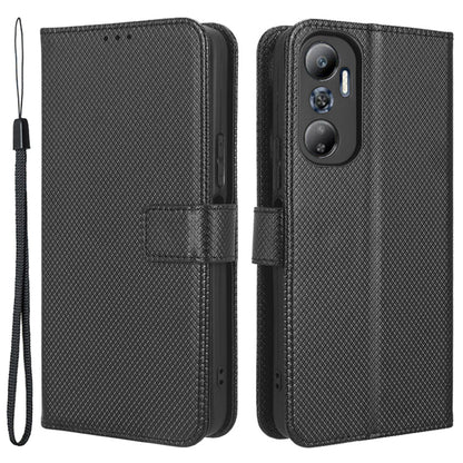 For Infinix Hot 20 4G / X682B Foldable Stand Wallet Cover Magnetic Clasp Diamond Texture PU Leather Phone Case