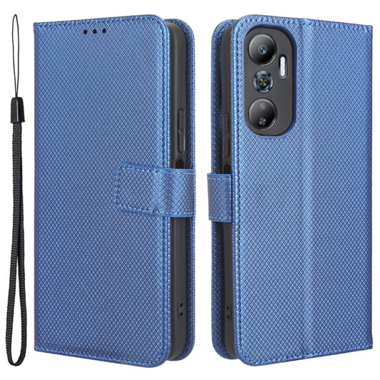 For Infinix Hot 20 4G / X682B Foldable Stand Wallet Cover Magnetic Clasp Diamond Texture PU Leather Phone Case