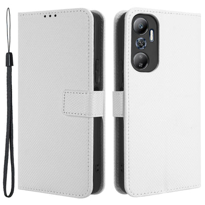 For Infinix Hot 20 4G / X682B Foldable Stand Wallet Cover Magnetic Clasp Diamond Texture PU Leather Phone Case