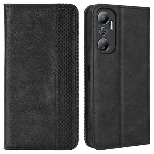For Infinix Hot 20 4G / X682B Retro Texture Phone Case Imprinted Pattern PU Leather Magnetic Auto Closing Wallet Phone Cover