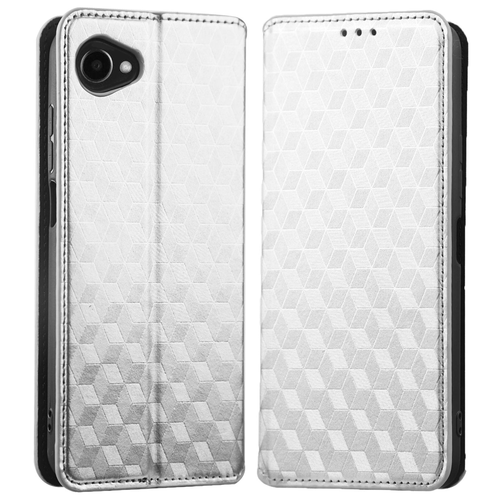 For Orbic Joy 4G / RC608L Stand Wallet Phone Case, Book Style Imprinted Rhombus Pattern PU Leather Magnetic Auto-absorbed Folio Flip Cover