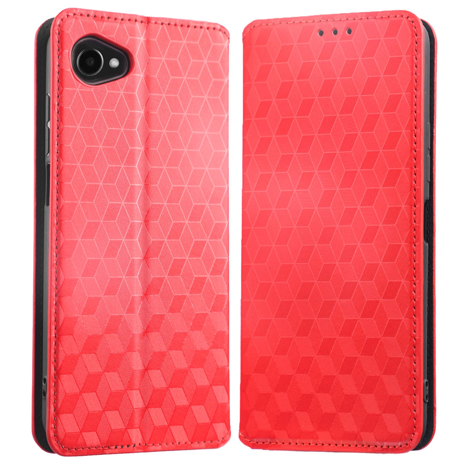 For Orbic Joy 4G / RC608L Stand Wallet Phone Case, Book Style Imprinted Rhombus Pattern PU Leather Magnetic Auto-absorbed Folio Flip Cover