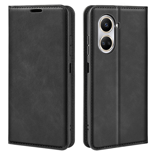 For Huawei nova 10 SE 4G Skin-touch Feeling PU Leather Shockproof Phone Case Stand Magnetic Auto-absorbed Flip Wallet Cover