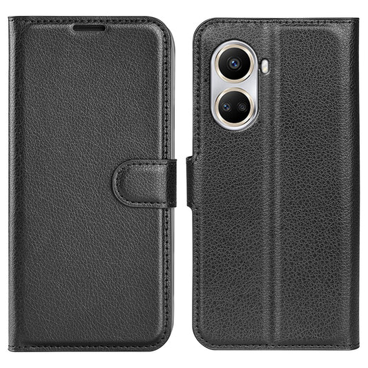 For Huawei nova 10 SE 4G Phone Case with Stand Wallet Litchi Texture PU Leather Folio Flip Magnetic Clasp Anti-scratch Smartphone Cover
