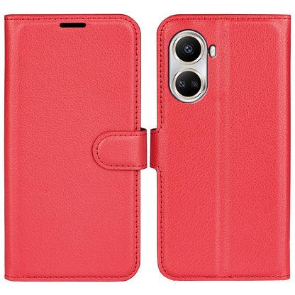 For Huawei nova 10 SE 4G Phone Case with Stand Wallet Litchi Texture PU Leather Folio Flip Magnetic Clasp Anti-scratch Smartphone Cover