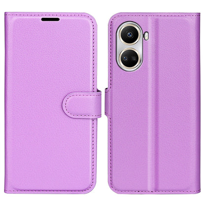 For Huawei nova 10 SE 4G Phone Case with Stand Wallet Litchi Texture PU Leather Folio Flip Magnetic Clasp Anti-scratch Smartphone Cover