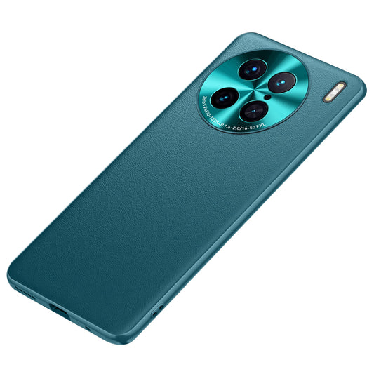 For vivo X90 Pro 5G PU Leather Coated TPU + PC Shockproof Protective Case Anti-Fall Metal Lens Design Phone Cover