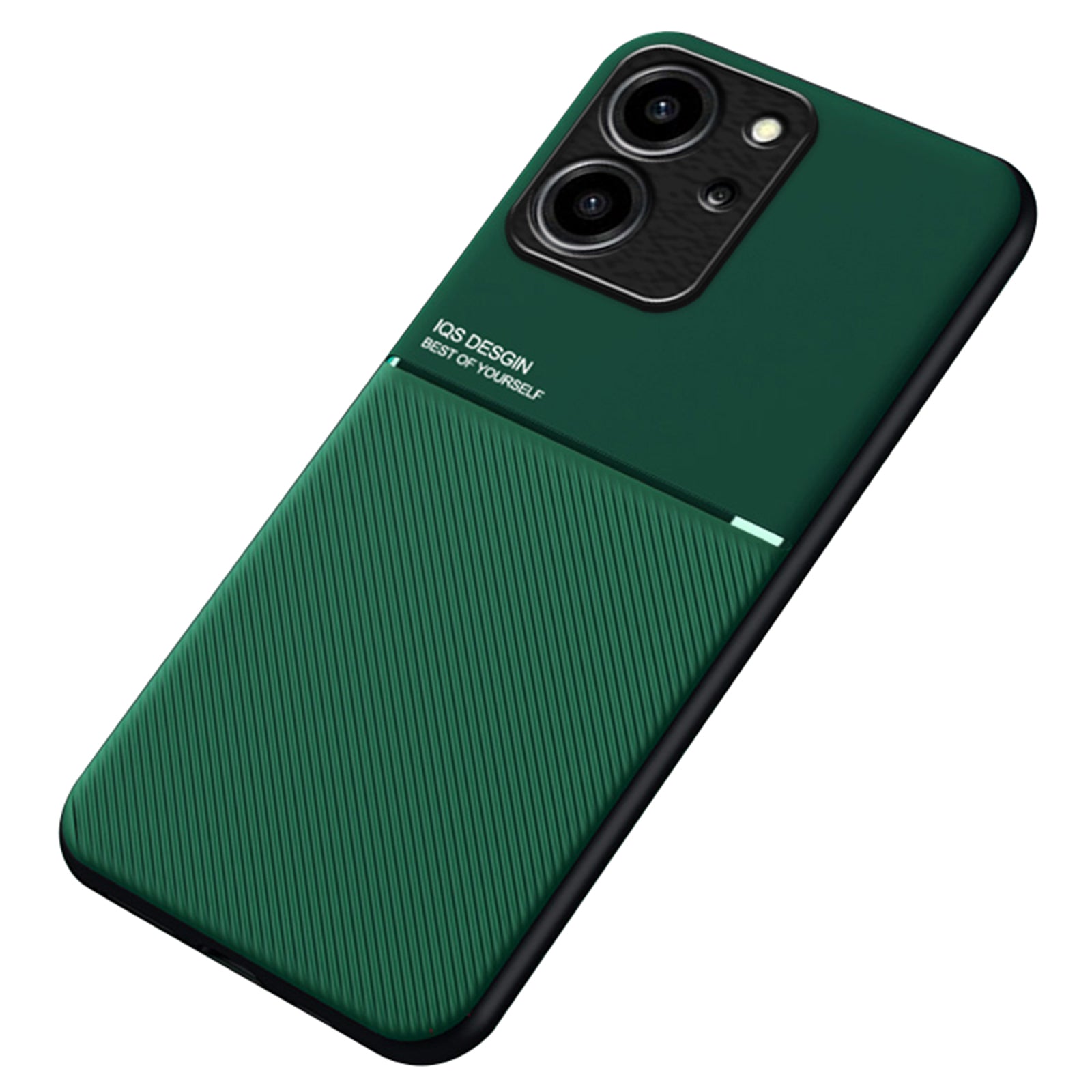 For Honor 80 SE 5G Lines Imprinted PU Leather+TPU Phone Case Car Mount Metal Sheet Smartphone Cover