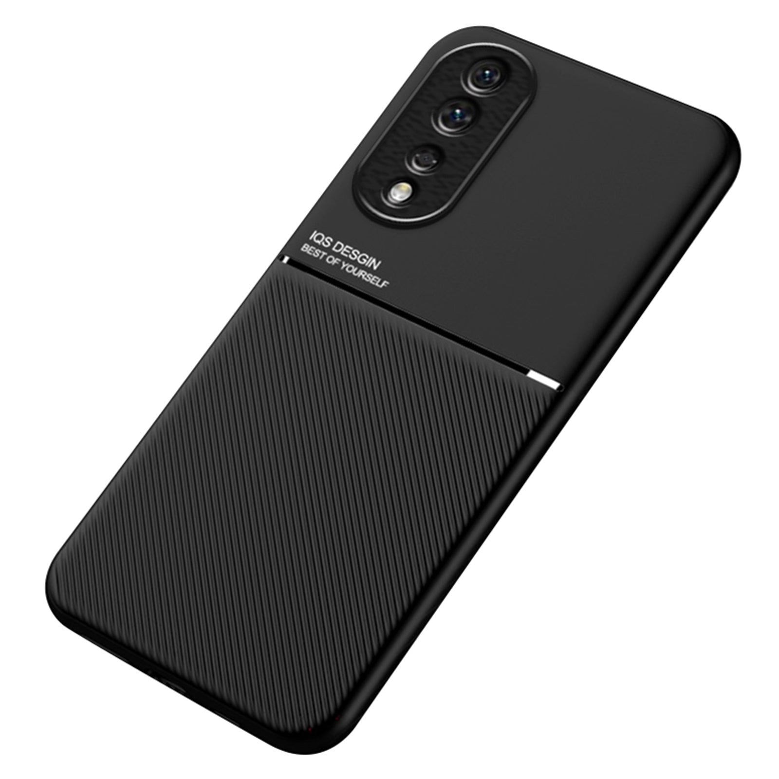 For Honor 80 Pro 5G Lines Imprinted Cell Phone Case PU Leather+TPU Anti-scratch Cover with Built-in Metal Sheet