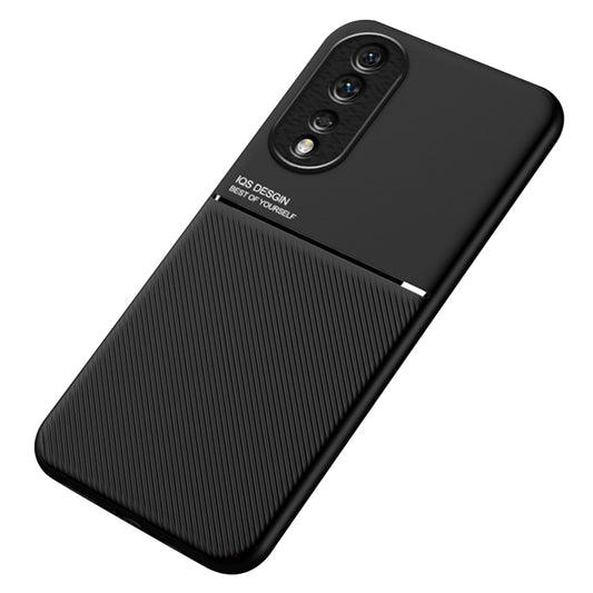 For Honor 80 Pro 5G Lines Imprinted Cell Phone Case PU Leather+TPU Anti-scratch Cover with Built-in Metal Sheet