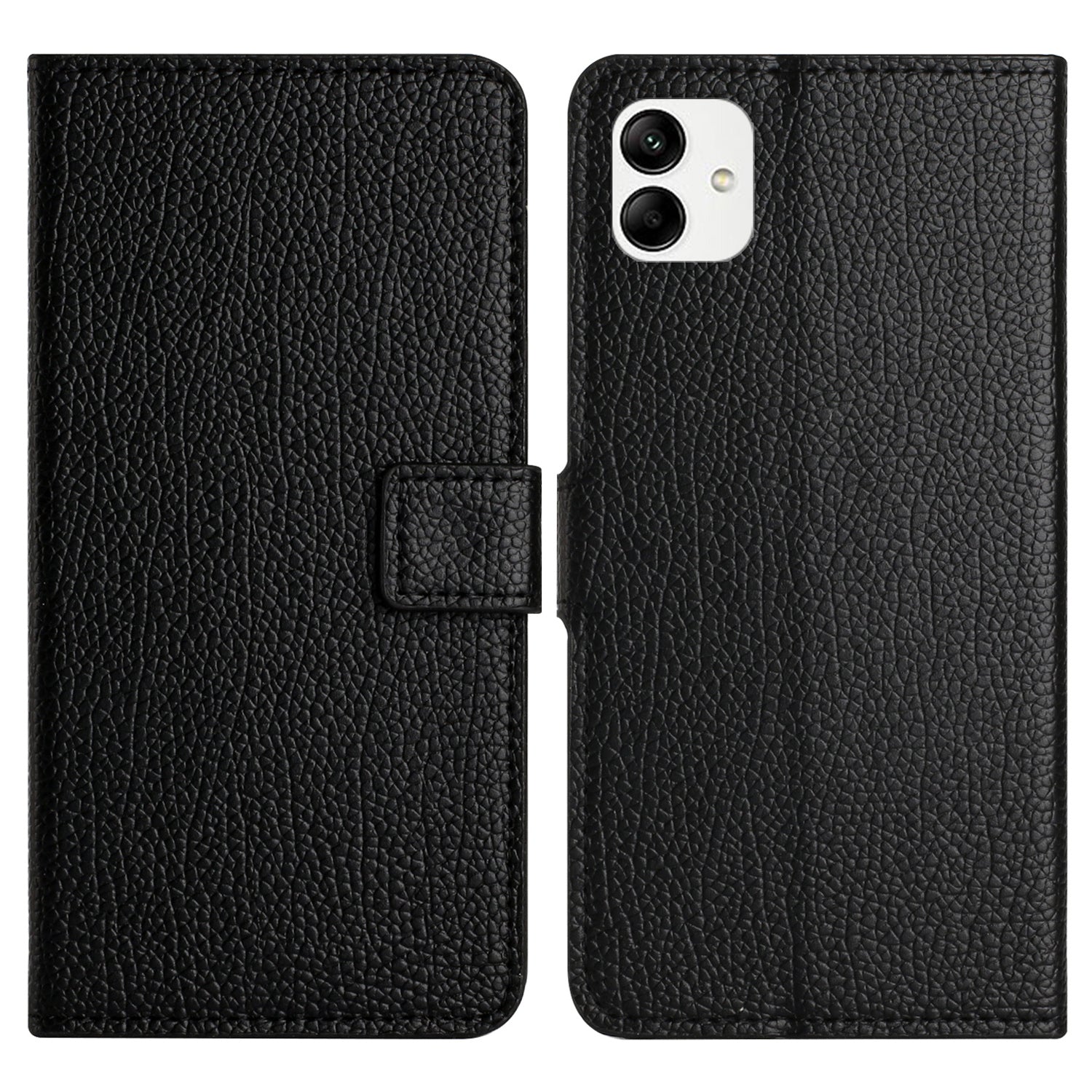 For Samsung Galaxy A04e 4G Supporting Stand Litchi Texture PU Leather Case Magnetic Square Clasp Wallet Cell Phone Cover