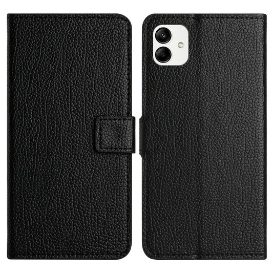 For Samsung Galaxy A04e 4G Supporting Stand Litchi Texture PU Leather Case Magnetic Square Clasp Wallet Cell Phone Cover