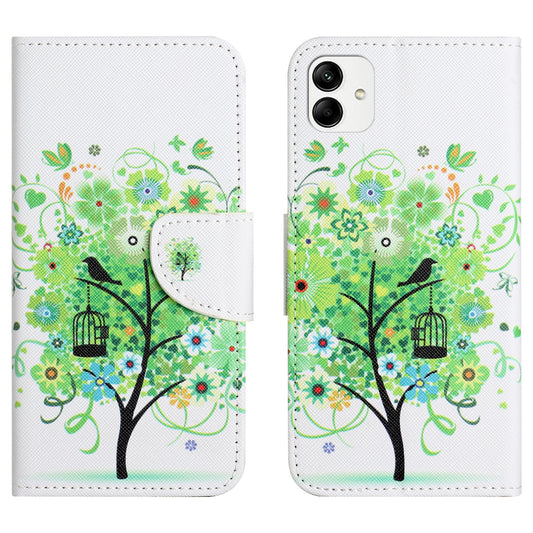 For Samsung Galaxy A04e 4G Pattern Printing Magnetic Closure PU Leather Flip Case Cross Texture Wallet Stand Shockproof Phone Cover