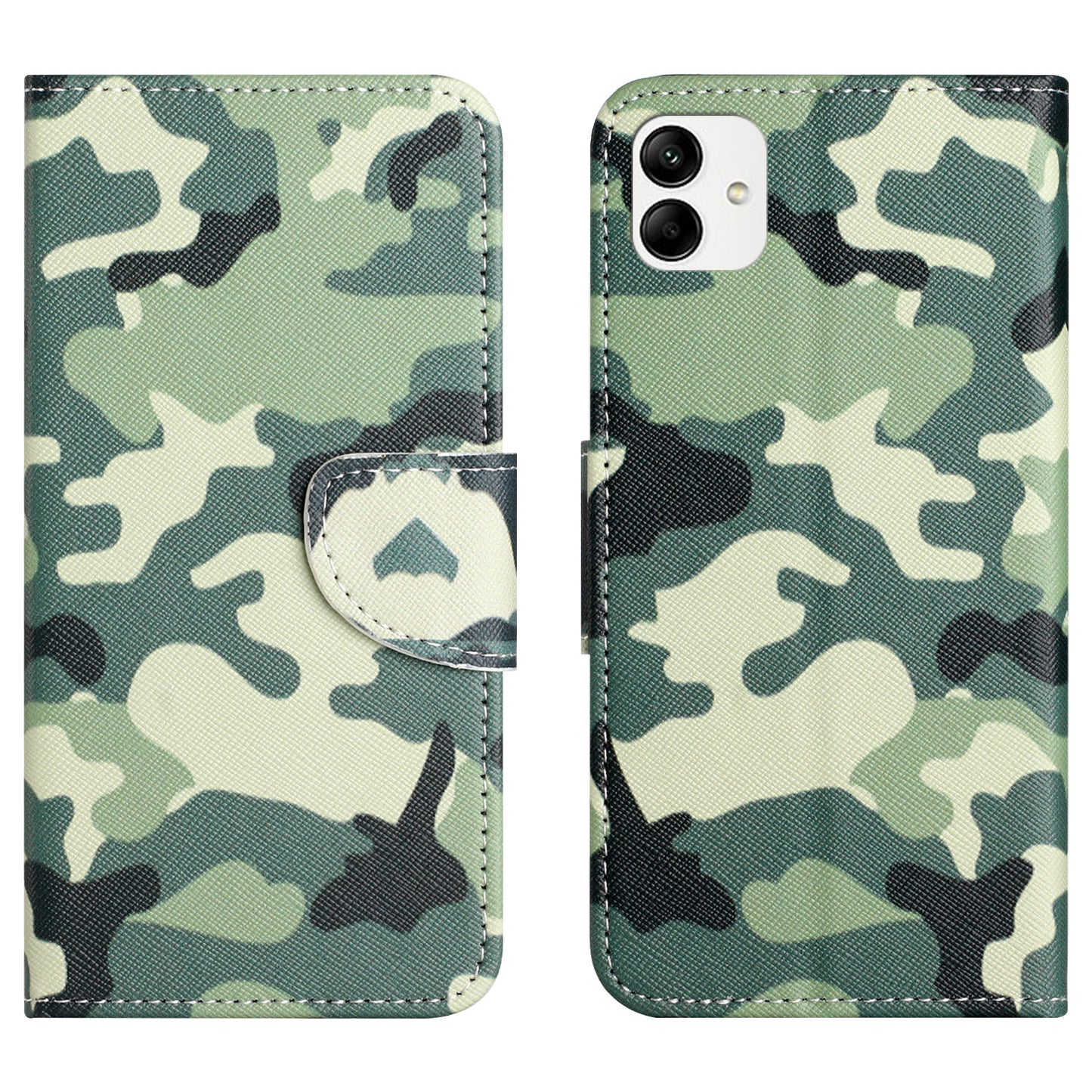 For Samsung Galaxy A04e 4G Pattern Printing Magnetic Closure PU Leather Flip Case Cross Texture Wallet Stand Shockproof Phone Cover