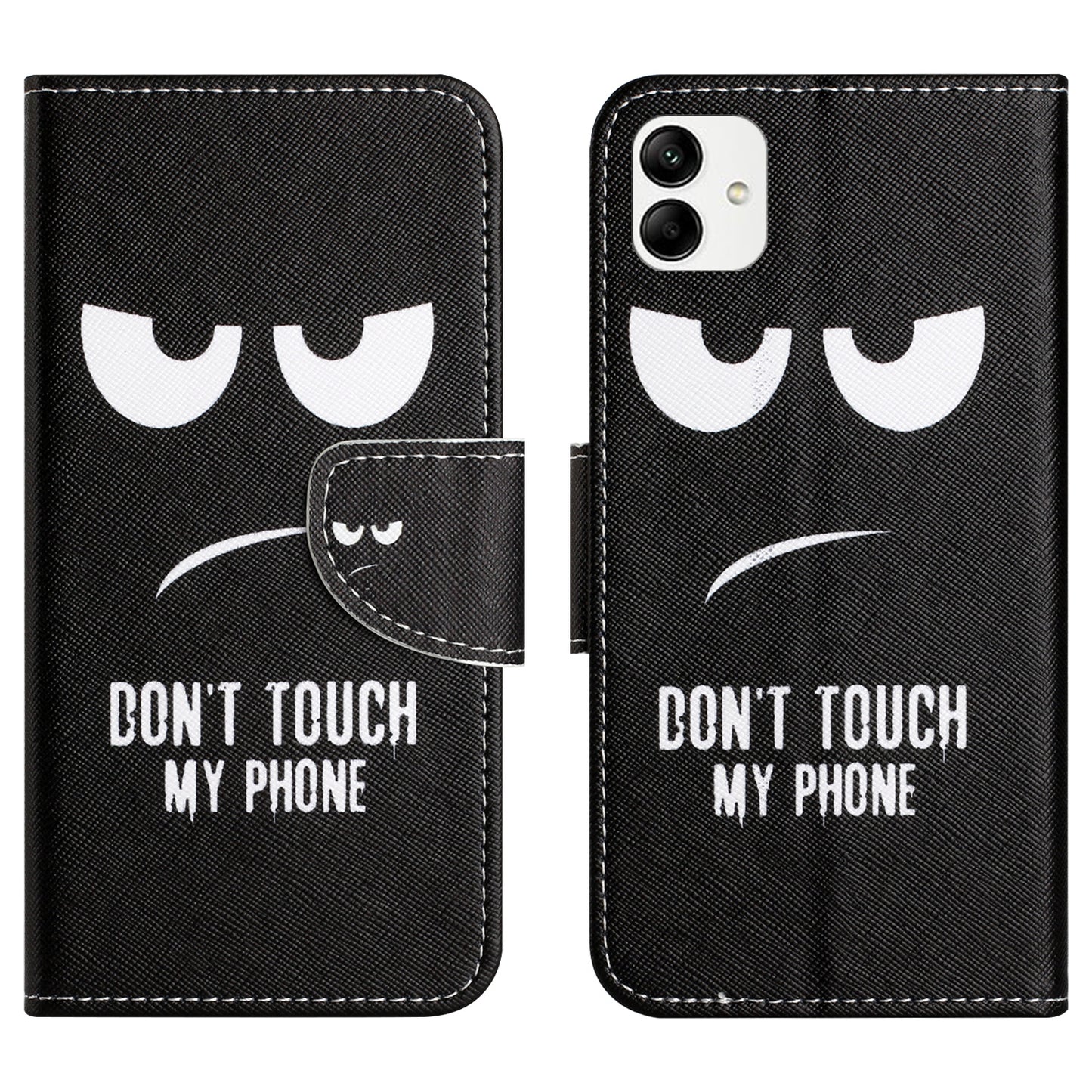 For Samsung Galaxy A04e 4G Pattern Printing Magnetic Closure PU Leather Flip Case Cross Texture Wallet Stand Shockproof Phone Cover