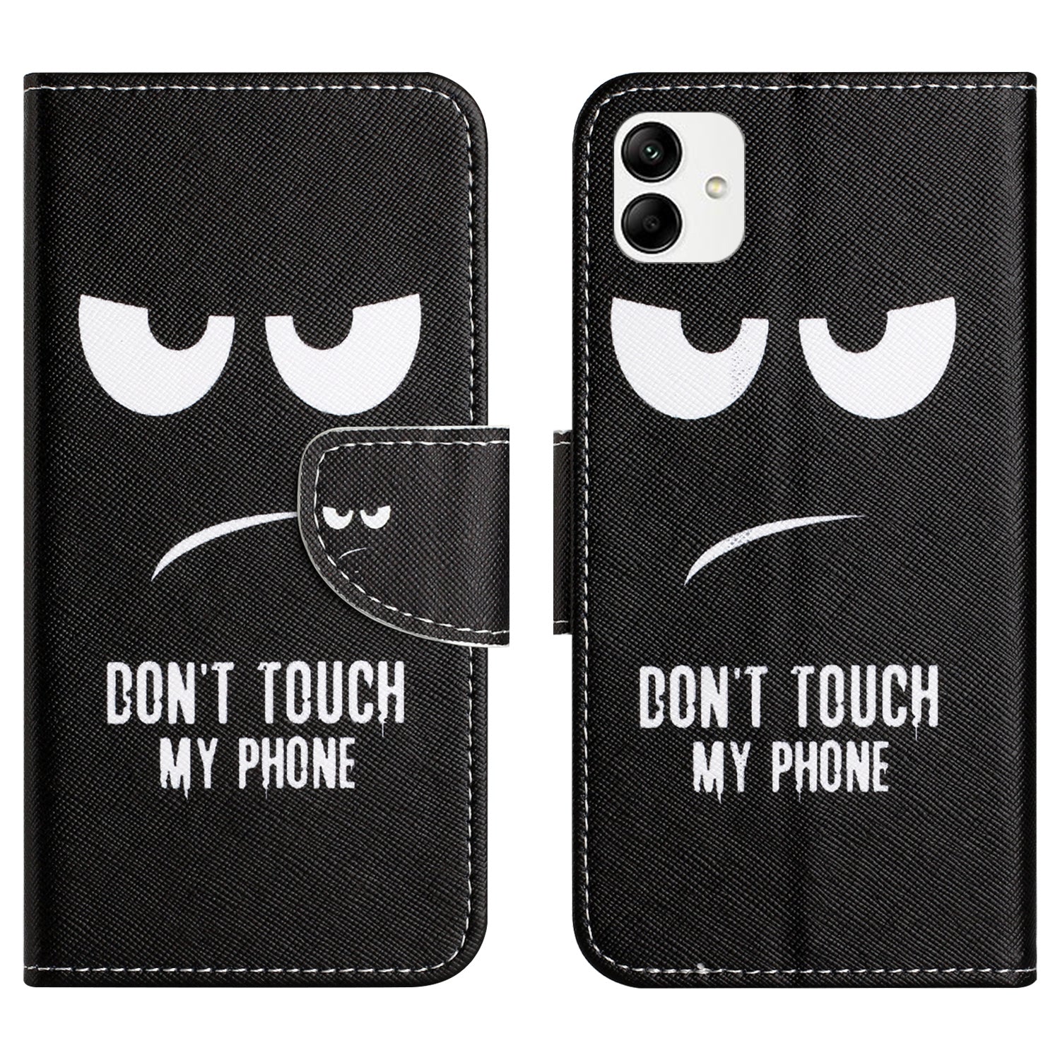 For Samsung Galaxy A04e 4G Pattern Printing Magnetic Closure PU Leather Flip Case Cross Texture Wallet Stand Shockproof Phone Cover