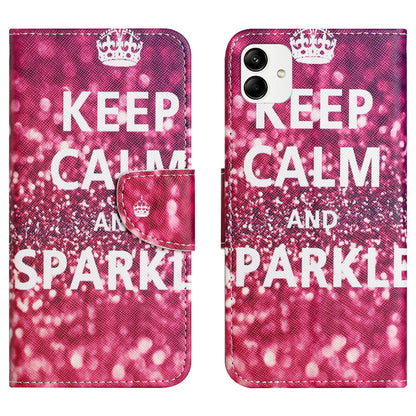 For Samsung Galaxy A04e 4G Pattern Printing Magnetic Closure PU Leather Flip Case Cross Texture Wallet Stand Shockproof Phone Cover