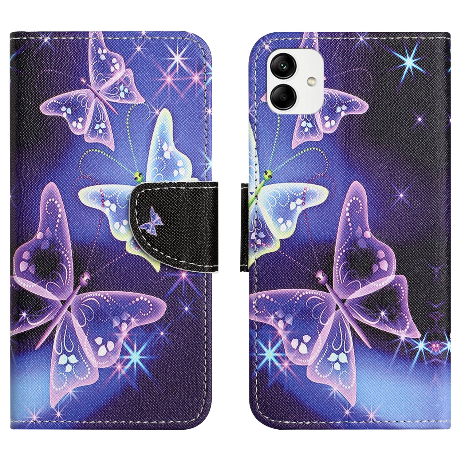 For Samsung Galaxy A04e 4G Pattern Printing Magnetic Closure PU Leather Flip Case Cross Texture Wallet Stand Shockproof Phone Cover