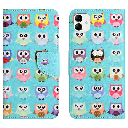 For Samsung Galaxy A04e 4G Pattern Printing Magnetic Closure PU Leather Flip Case Cross Texture Wallet Stand Shockproof Phone Cover